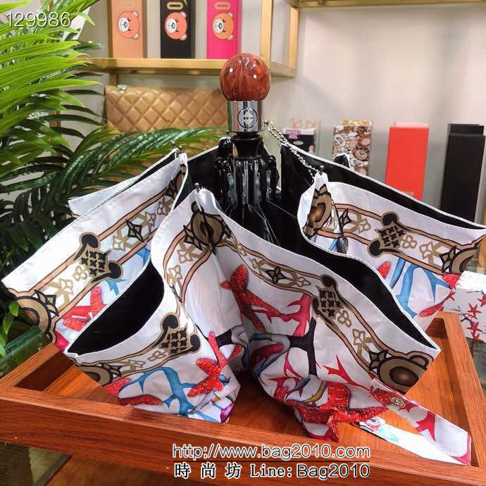 VERSACE範思哲 年度最火爆時尚單品 最新款 南非火烈鳥圖案 自動防雨防紫外線隔熱傘  sll1003